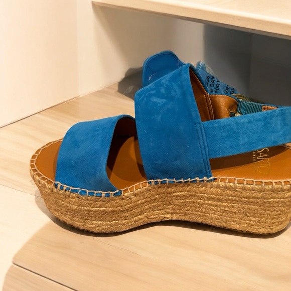 SARTO MARIANA BLUE SUEDE BUCKLE ESPADRILLE NO OFFERS - Picture 8 of 10